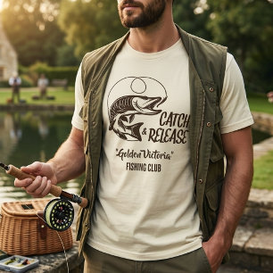 Personalisiertes Bootsname Catch & Release Angeln T-Shirt