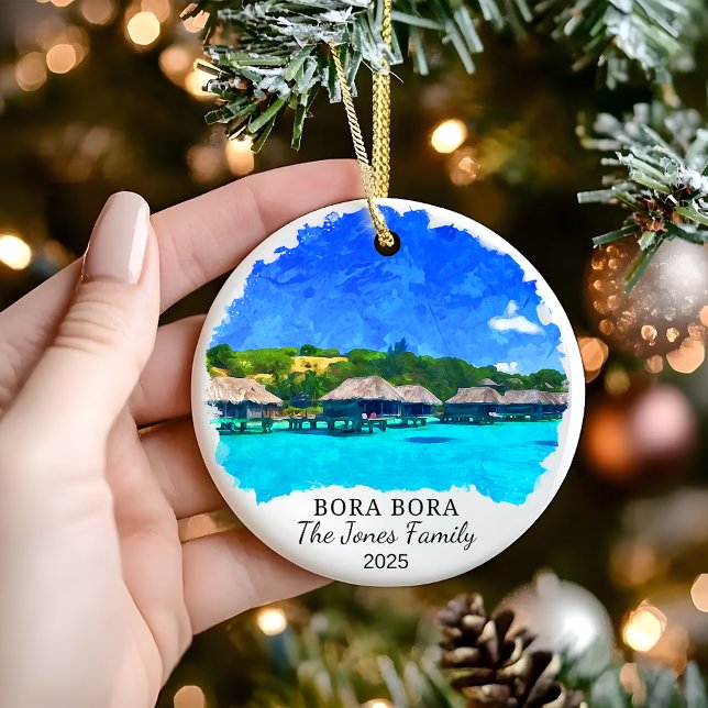 Personalisiertes Bora-Bora-Ornament, Französisch-P Keramik Ornament (Von Creator hochgeladen)