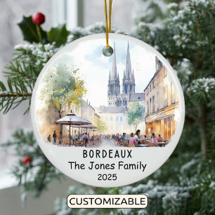 Personalisiertes Bordeaux-Ornament, Frankreich Keramik Ornament