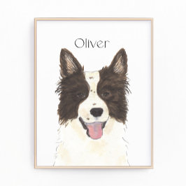 Personalisiertes Border Collie Portrait Fotodruck