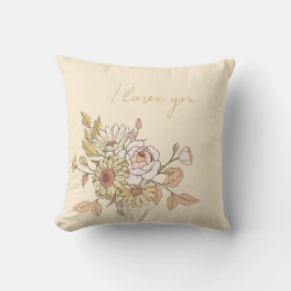 personalisiertes botanisches Beige I Liebe Sie Kis Kissen