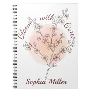 Personalisiertes Botanisches Blumen Custom Name Bl Notizblock
