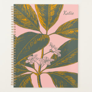 Personalisiertes botanisches Blush Gold Undatiert  Planer