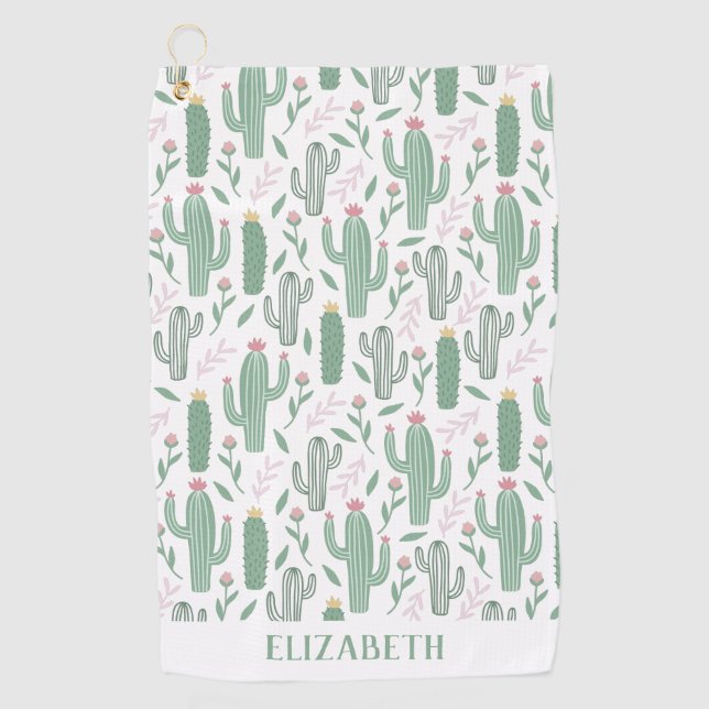 personalisiertes botanisches Muster Golfhandtuch (Vorderseite)