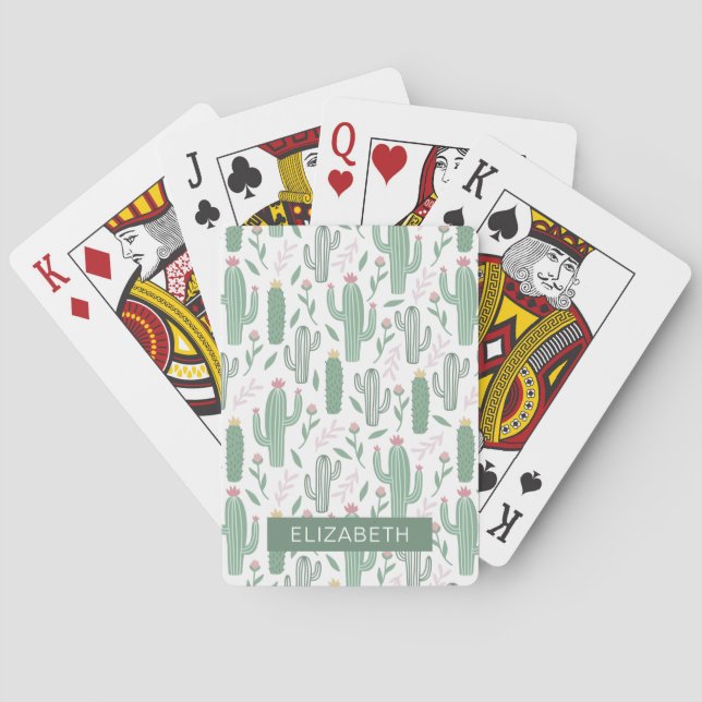 personalisiertes botanisches Muster Spielkarten (Rückseite)