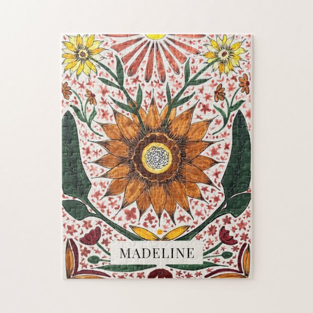 Personalisiertes botanisches Puzzle (Vertikal)
