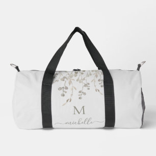 Personalisiertes botanisches Wasserfarben-Monogram Duffle Bag
