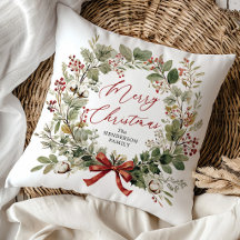 Personalisiertes botanisches Weihnachts-Kissen