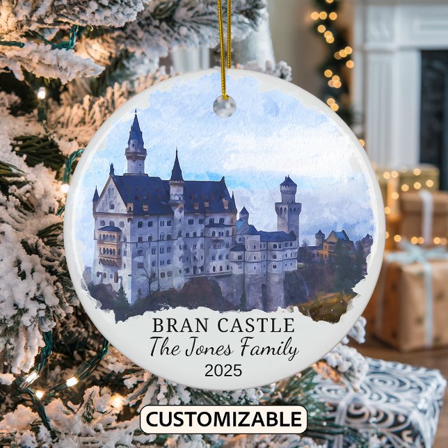 Personalisiertes Bran Castle Ornament, Rumänien Keramik Ornament (Von Creator hochgeladen)
