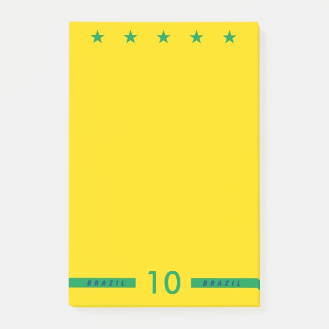 Personalisiertes Brasilien Flaggenfarben Weltmeist Post-it Klebezettel (Vorderseite)