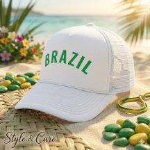 Personalisiertes Brasilien-Text-Bold-Trucker-Hut-D
