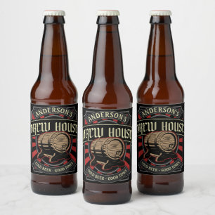 Personalisiertes Brauhaus-Etikett Bierbrauerei Bar Bierflaschenetikett