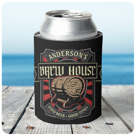 Personalisiertes Brauhaus Label Bier Brauen Bar Pu Dosenkühler