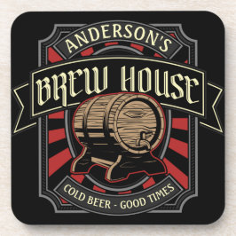 Personalisiertes Brauhaus Label Bier Brauen Bar Pu Getränkeuntersetzer