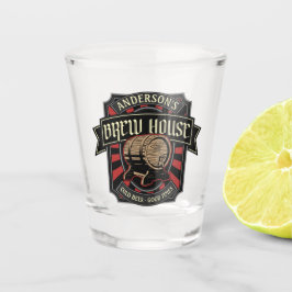 Personalisiertes Brauhaus Label Bier Brauen Bar Pu Schnapsglas