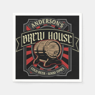 Personalisiertes Brauhaus Label Bier Brauen Bar Pu Serviette
