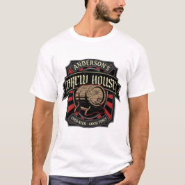 Personalisiertes Brauhaus Label Bier Brauen Bar Pu T-Shirt