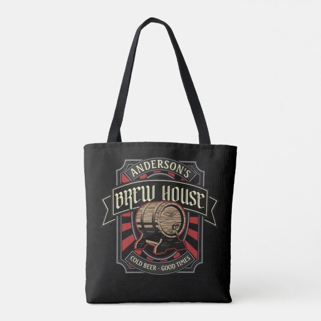 Personalisiertes Brauhaus Label Bier Brauen Bar Pu Tasche (Rückseite)