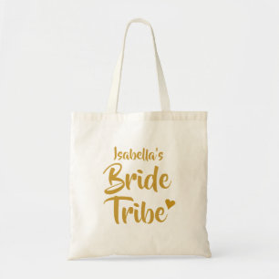 Personalisiertes Braut-Stamm-Goldherz Tragetasche