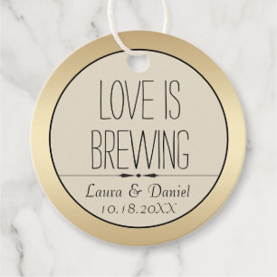 Personalisiertes Braut-und Bräutigam-Kaffeetiket Geschenkanhänger