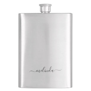 Personalisiertes Brautjungfer-Geschenk Edelstahl-H Flachmann