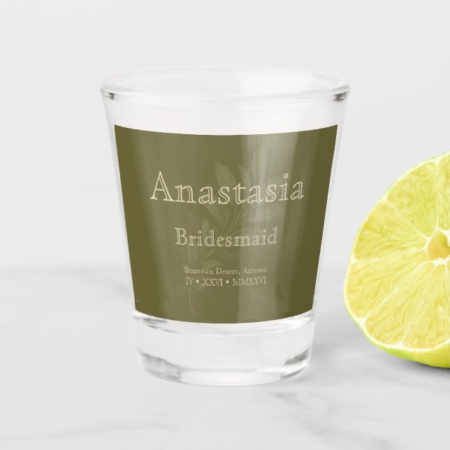 Personalisiertes Brautjungfern-Schnapsglas Sage Schnapsglas (Vorderseite)