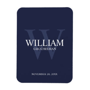 Personalisiertes Brautjunggesellen-Monogramm & Nam Magnet