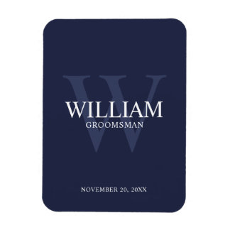 Personalisiertes Brautjunggesellen-Monogramm & Nam Magnet