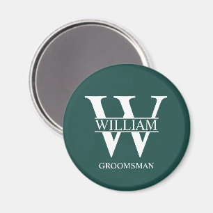 Personalisiertes Brautjunggesellen-Monogramm und - Magnet