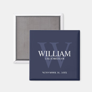 Personalisiertes Brautjunggesellen-Monogramm und - Magnet