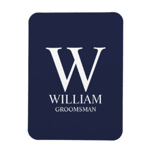 Personalisiertes Brautjunggesellen-Monogramm und - Magnet