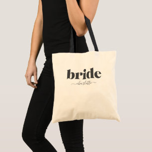 Personalisiertes Brautname Modern Schwarz Weiß Gef Tragetasche