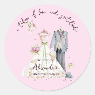 Personalisiertes Brautparty-Hochzeitskleid Runder Aufkleber