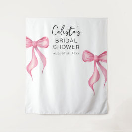 Personalisiertes Brautparty mit rosa Bow im Hinter Wandteppich