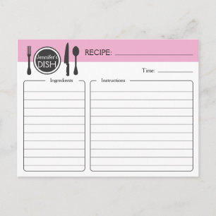 Personalisiertes Brautparty Rezept Karte