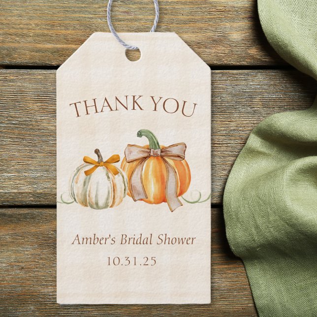 Personalisiertes Brautparty Rustikaler Herbst Dank Geschenkanhänger (Von Creator hochgeladen)