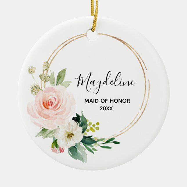 Personalisiertes Brautparty Trauzeugin Keramik Ornament (Vorne)