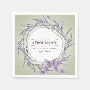 Personalisiertes Brautparty Wasserfarbener Lavende Serviette