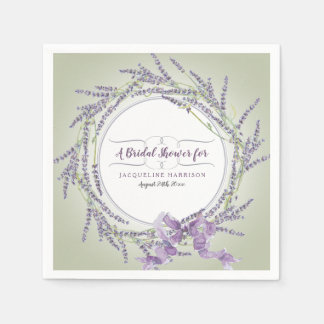 Personalisiertes Brautparty Wasserfarbener Lavende Serviette