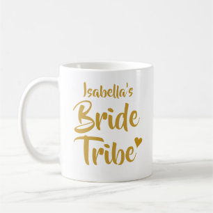 Personalisiertes Brautstamm Gold Herz Kaffeetasse