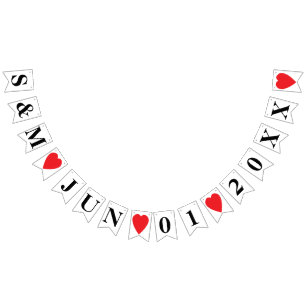 PERSONALISIERTES BREITDATUM UND INITIALEN DER BRÜC WIMPELKETTE