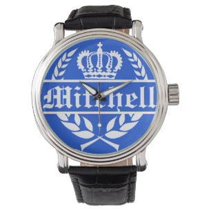 Personalisiertes Bretagne-Blau Armbanduhr