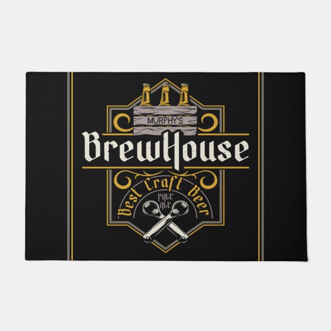 Personalisiertes BrewHouse Best Craft Bier Ale Bar Fußmatte (Vorderseite)