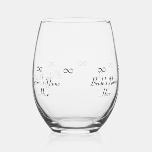 Personalisiertes Bride & Groom-Symbol für Unendlic Weinglas Ohne Stiel