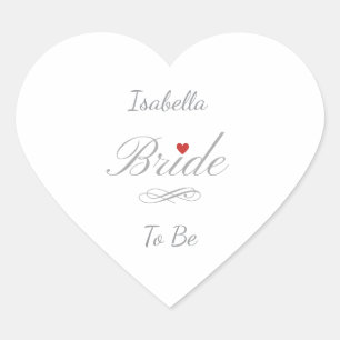 Personalisiertes Bride To Be, Benutzerdefinierter  Herz-Aufkleber