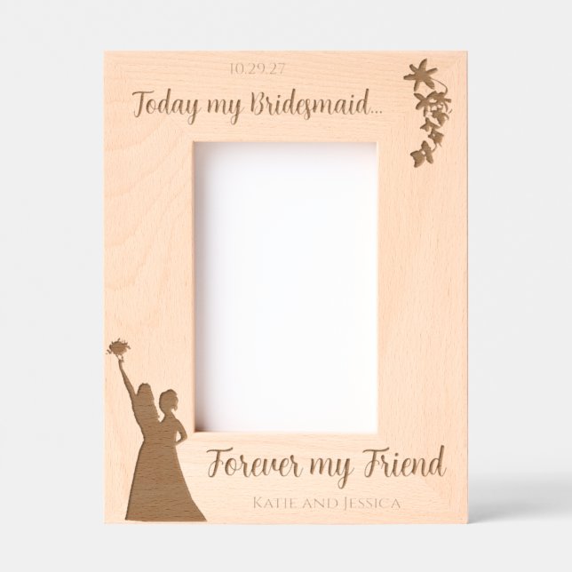 Personalisiertes Bridesmaid-Geschenk (Portrait) Geätzte Rahmen (Vorderseite)