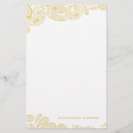 Personalisiertes Briefpapier Goldpaisleys