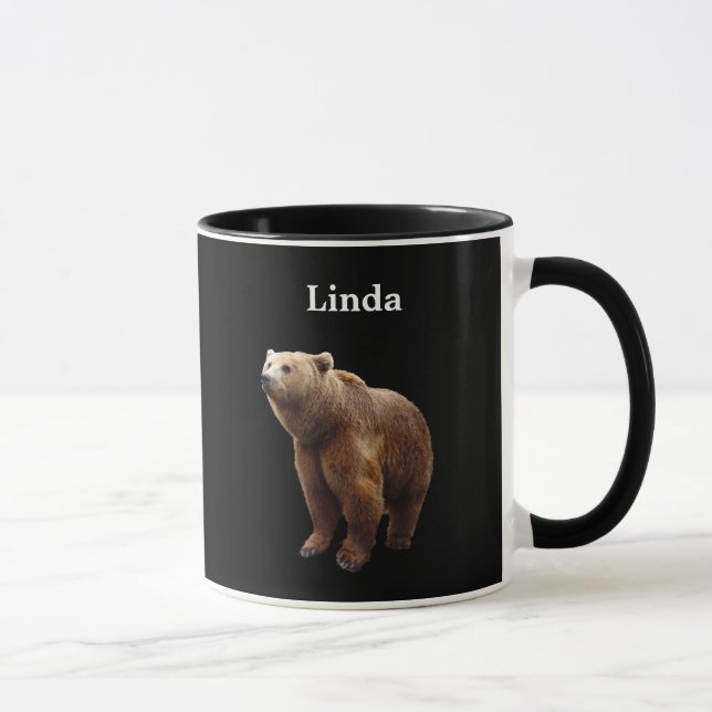 Personalisiertes Brown betreffen Schwarzes Tasse (Rechts)