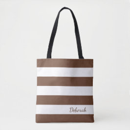 Personalisiertes Brown und weiße gestreifte Tasche