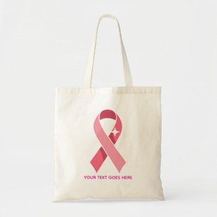 Personalisiertes Brustkrebs-Bewusstsein Rosa Band Tragetasche